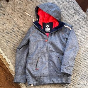 Roxy Gray Ski Jacket with Red Lining